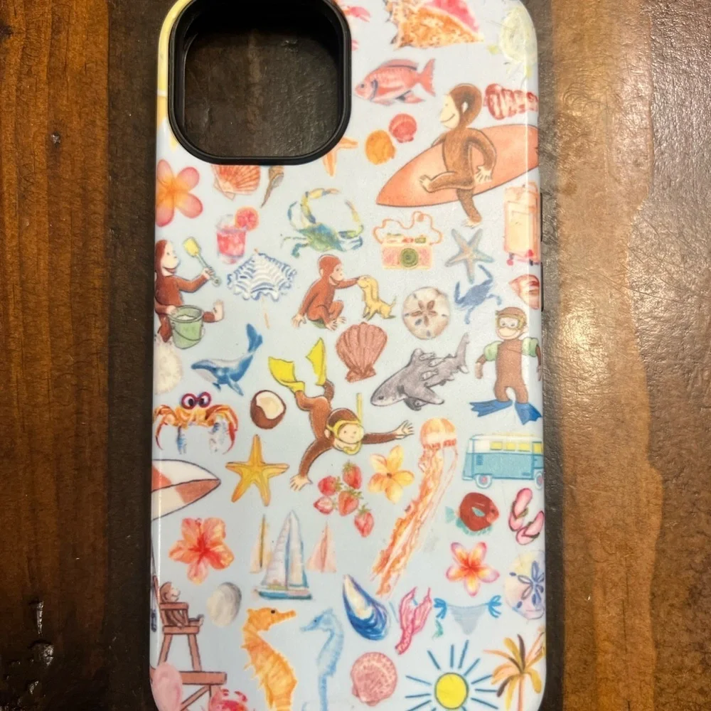 Colorful Curious George and Ocean Theme Phone Case IPhone 13 - Picture 1 of 5